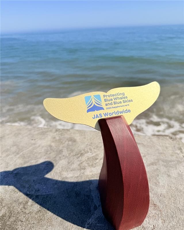 JAS Honored as a Sapphire Ambassador in the Blue Whales Blue Skies Program